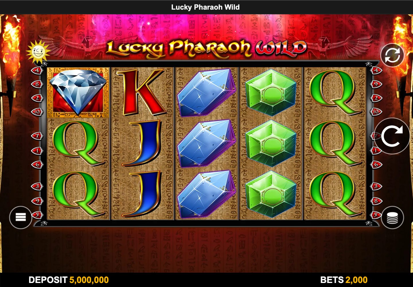 Startbild der englischen Lucky Pharaoh Wild Fun-Version